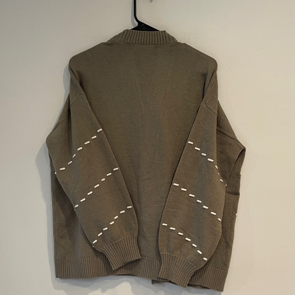 NWT Les Serein (Stitch Fix) Olive Cardigan Sweater Size Large - Picture 4 of 7
